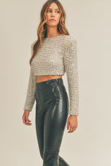 ELDRIC PEARL SEQUIN CROP TOP