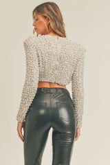 ELDRIC PEARL SEQUIN CROP TOP