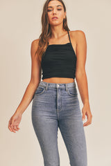 BRYXTON MESH HALTER CROP TOP