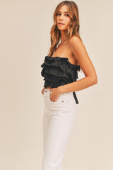 MADILYN MULTI RUFFLE LAYER CROP TOP