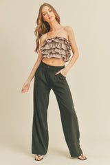 MADILYN MULTI RUFFLE LAYER CROP TOP