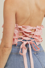 MADILYN MULTI RUFFLE LAYER CROP TOP