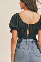 AVELYN  WAIST DRAWSTRING TOP