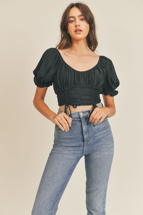 AVELYN  WAIST DRAWSTRING TOP