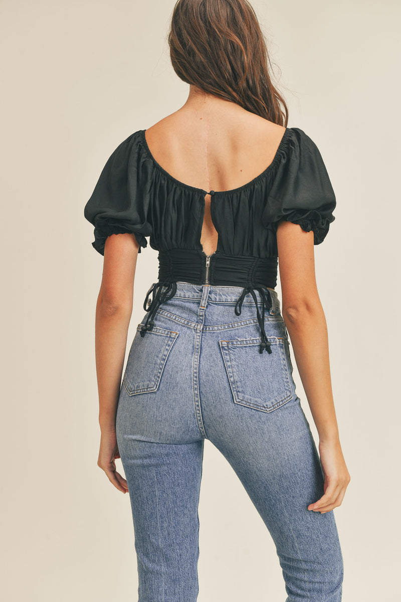 AVELYN  WAIST DRAWSTRING TOP