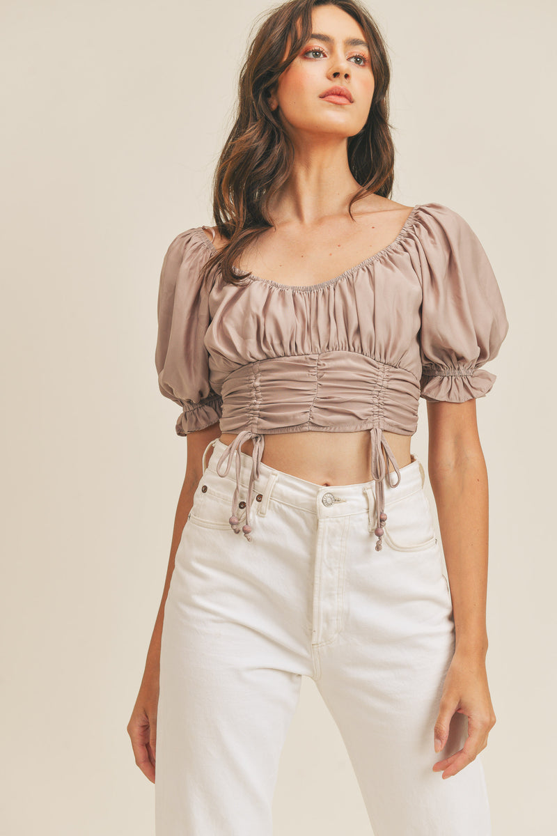 AVELYN  WAIST DRAWSTRING TOP