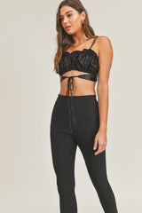 VICKY FRONT TIED RUFFLE CROP TOP