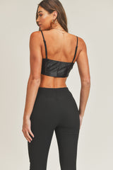 VICKY FRONT TIED RUFFLE CROP TOP