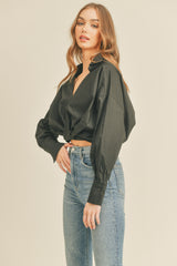 ANGIE OVERWRAP FRONT CROP SHIRTS