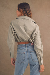 ANGIE OVERWRAP FRONT CROP SHIRTS