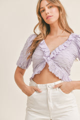 PETRA RUFFLE TEXTURED TOP