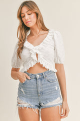 PETRA RUFFLE TEXTURED TOP