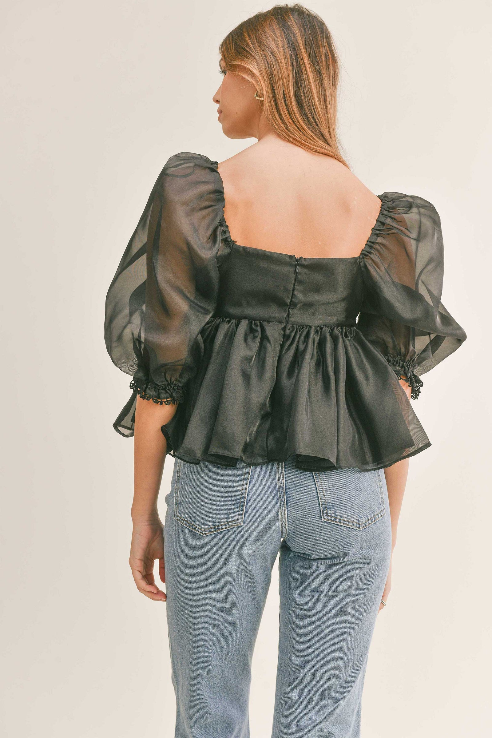 Women's Red Tulle Top + Tie | ME+EM