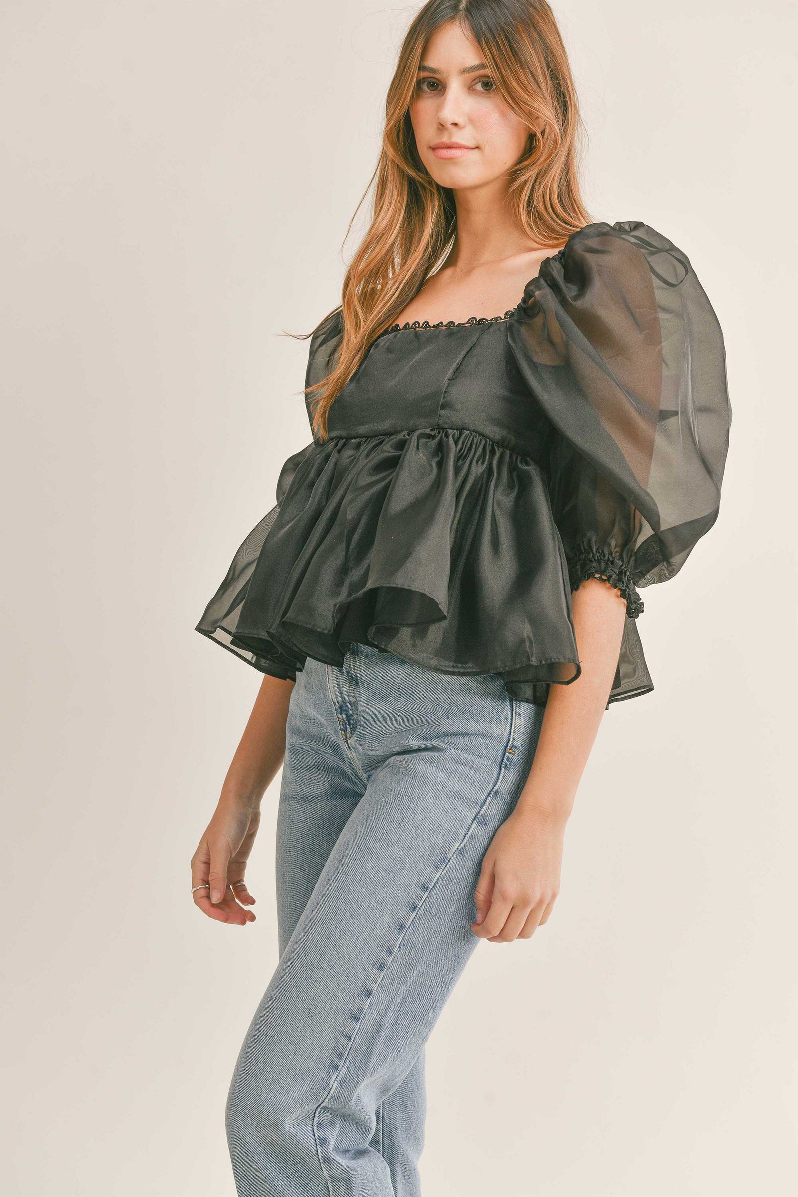 ROSELYN TULLE BABYDOLL TOP – Mable Clothing