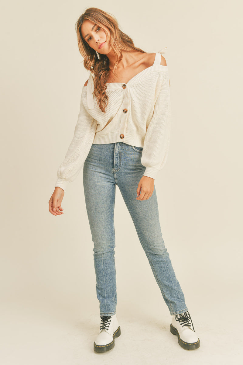 ALEXIS OFF SHOULDER SWEATER