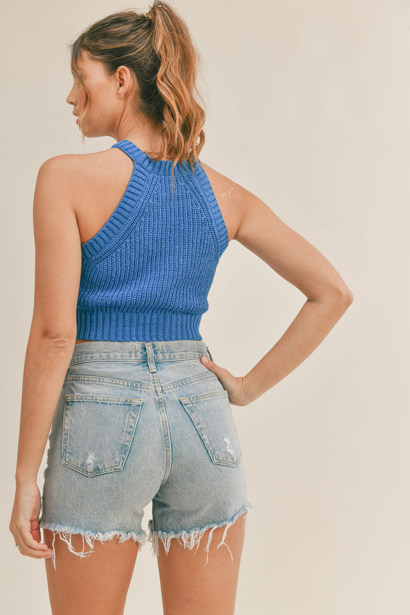 LEONA SLEEVELESS SWEATER TOP