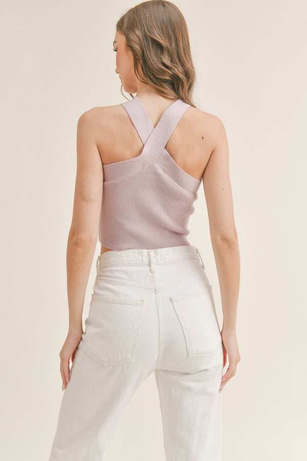 RYLEE CROSS RIB CROP TOP