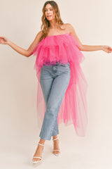 ISOLINE MESH LAYERED HIGHT&LOW TOP