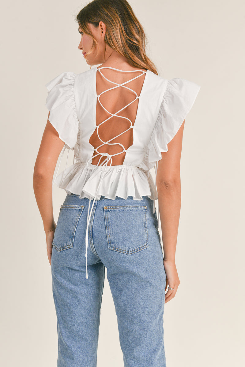 JOYCE LACE UP DETAIL TOP