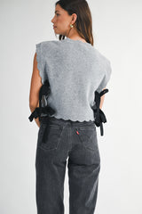 VALERIA KNIT VEST WITH EMBROIDERY