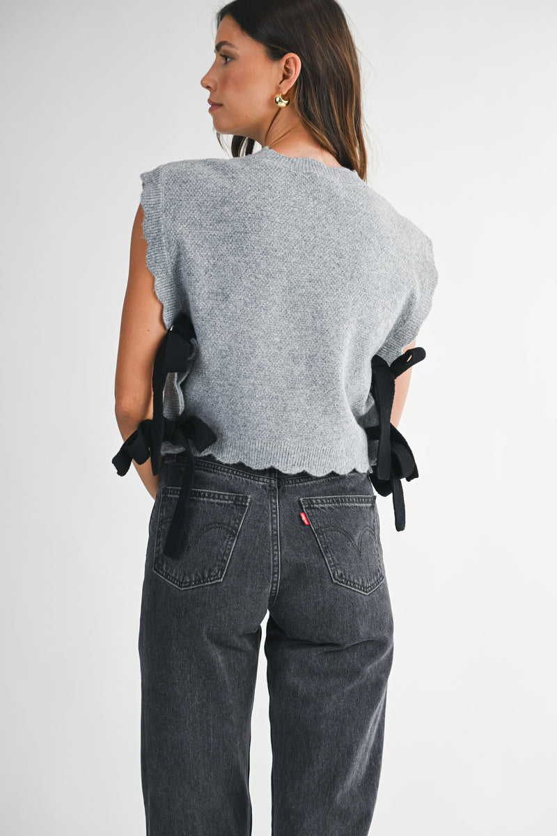 VALERIA KNIT VEST WITH EMBROIDERY