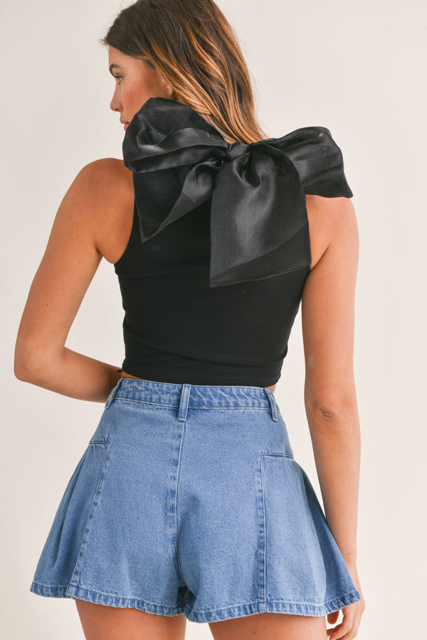 GIOIA SLEEVELESS ORGANZA RIBBON TOP