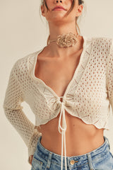 LEYRE FRONT TIE KNIT TOP