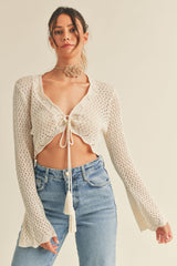 LEYRE FRONT TIE KNIT TOP