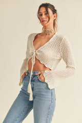 LEYRE FRONT TIE KNIT TOP