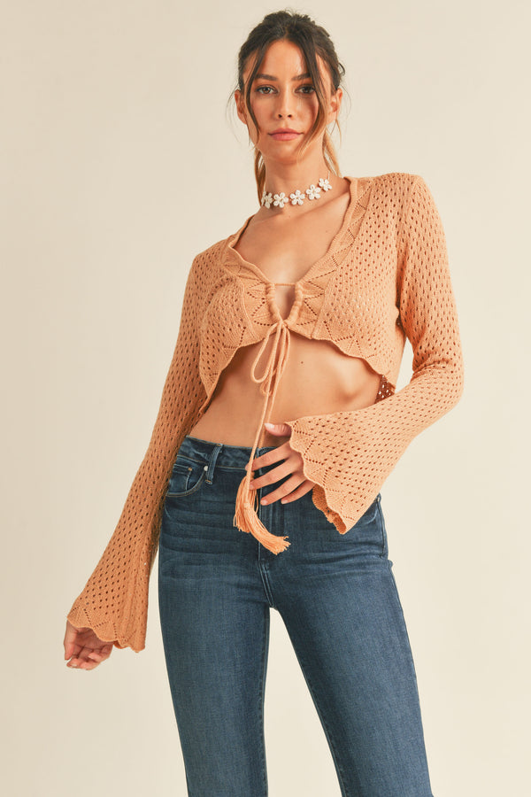LEYRE FRONT TIE KNIT TOP