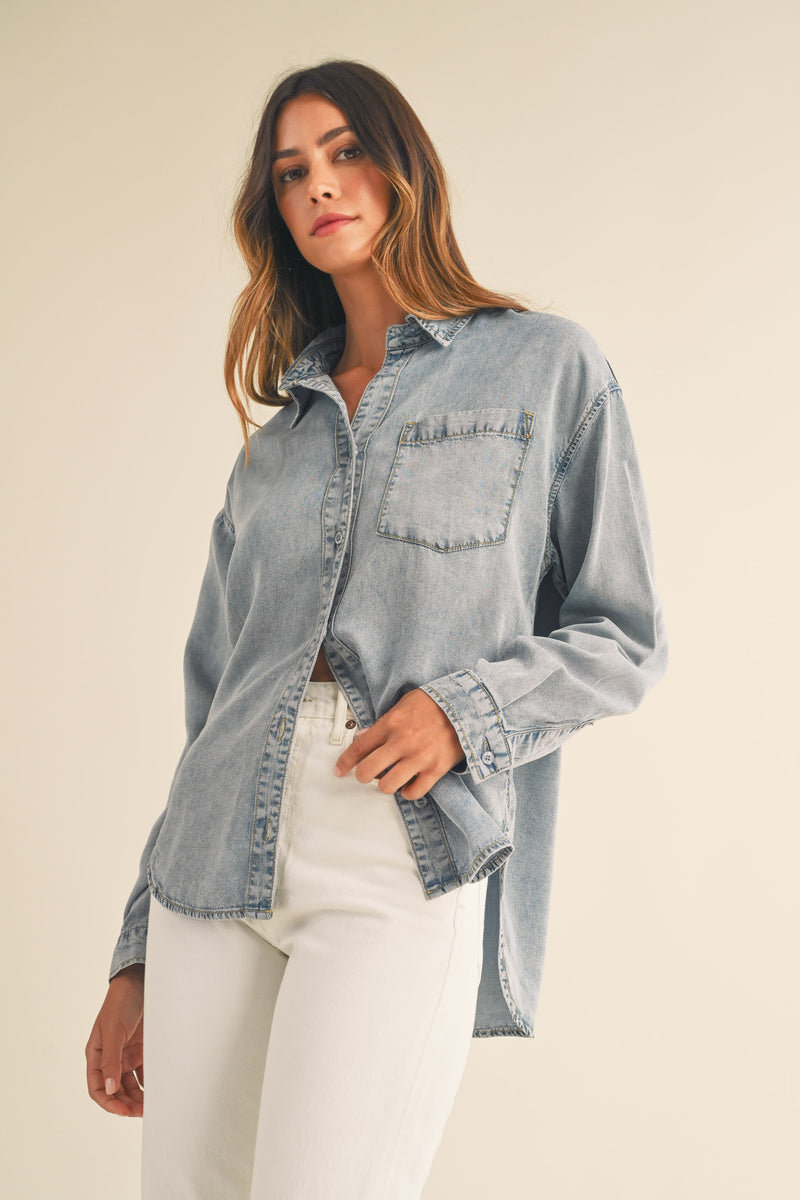 LETITIA SALTY SOUL BUTTON DOWN DENIM SHIRT