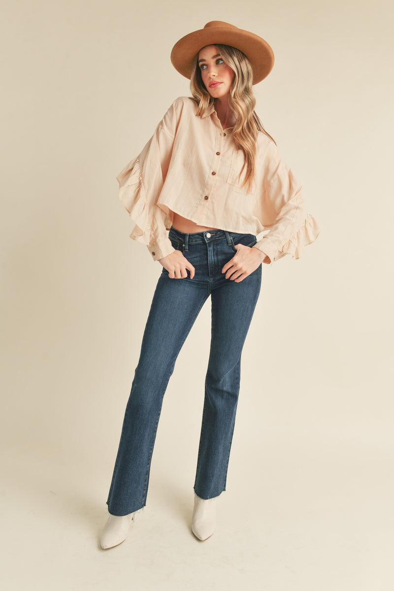 GWYNN BUTTON DOWN BACK FRILL SHIRT