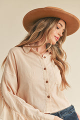 GWYNN BUTTON DOWN BACK FRILL SHIRT