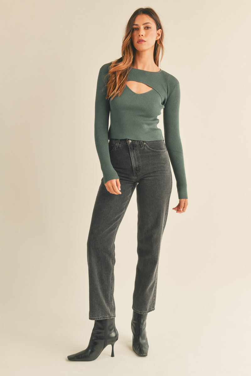 AMELIE FRONT CUT OUT KNIT TOP