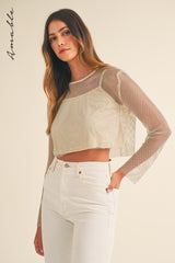 XANTHIPE SEE-THROUGH BEADED TOP