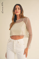 XANTHIPE SEE-THROUGH BEADED TOP