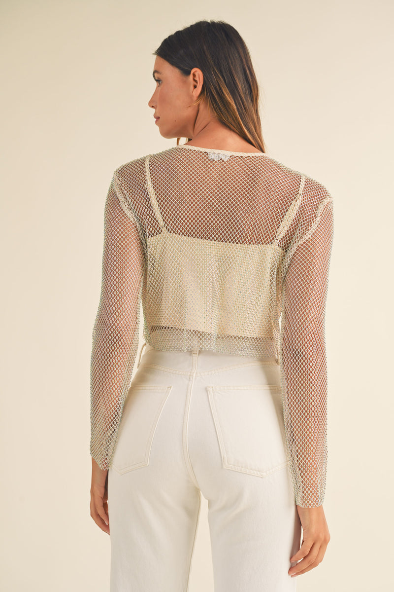 XANTHIPE SEE-THROUGH BEADED TOP