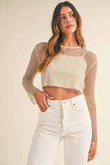XANTHIPE SEE-THROUGH BEADED TOP