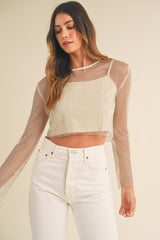 XANTHIPE SEE-THROUGH BEADED TOP