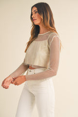 XANTHIPE SEE-THROUGH BEADED TOP