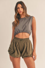 AMORET SLEEVELESS CROP TOP