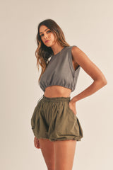 AMORET SLEEVELESS CROP TOP