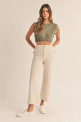 AMORET SLEEVELESS CROP TOP