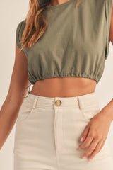 AMORET SLEEVELESS CROP TOP