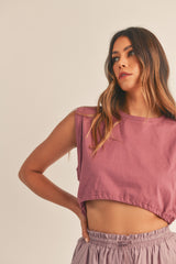 AMORET SLEEVELESS CROP TOP