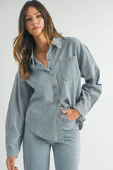 GILLIAN RHINESTONE DENIM SHIRT