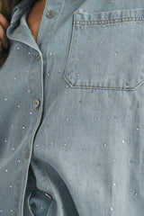 GILLIAN RHINESTONE DENIM SHIRT