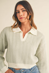 NEREA ZIGZAG PATTERN COLLAR SWEATER