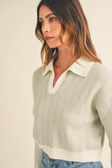 NEREA ZIGZAG PATTERN COLLAR SWEATER