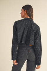 SANNE RHINESTONE BUTTON DOWN SHIRT